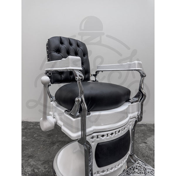 Vintage Koken Barber Chair - Chrome on White