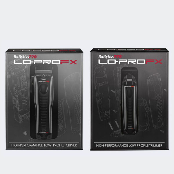 BaBylissPRO LoProFX Black Clipper & Trimmer w/ FREE Charging Stands