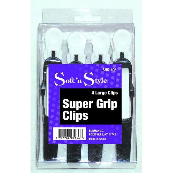 Soft N Style Super Grip Clips Set of 4 Professional Hair Clips