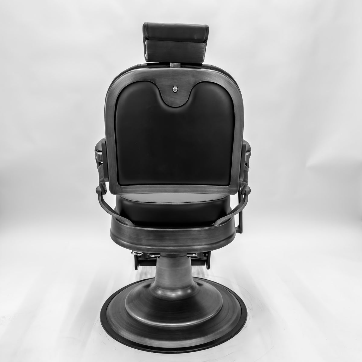 HELIOS Brushed Gray Vintage Style Barber Chair