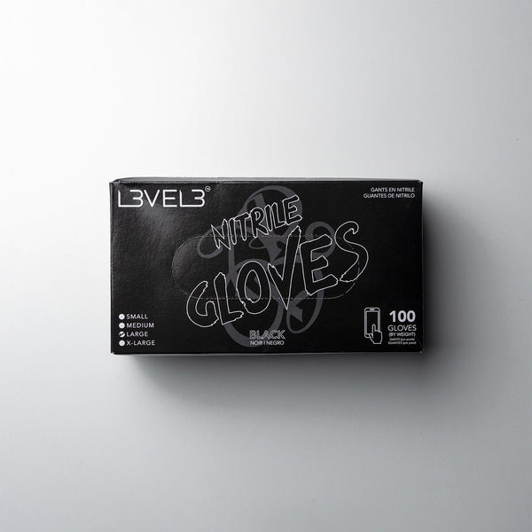 L3VEL3 Professional Nitrile Gloves Black - 100 Pack