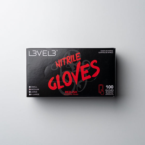 L3VEL3 Professional Nitrile Gloves Red-ish - 100 Pack