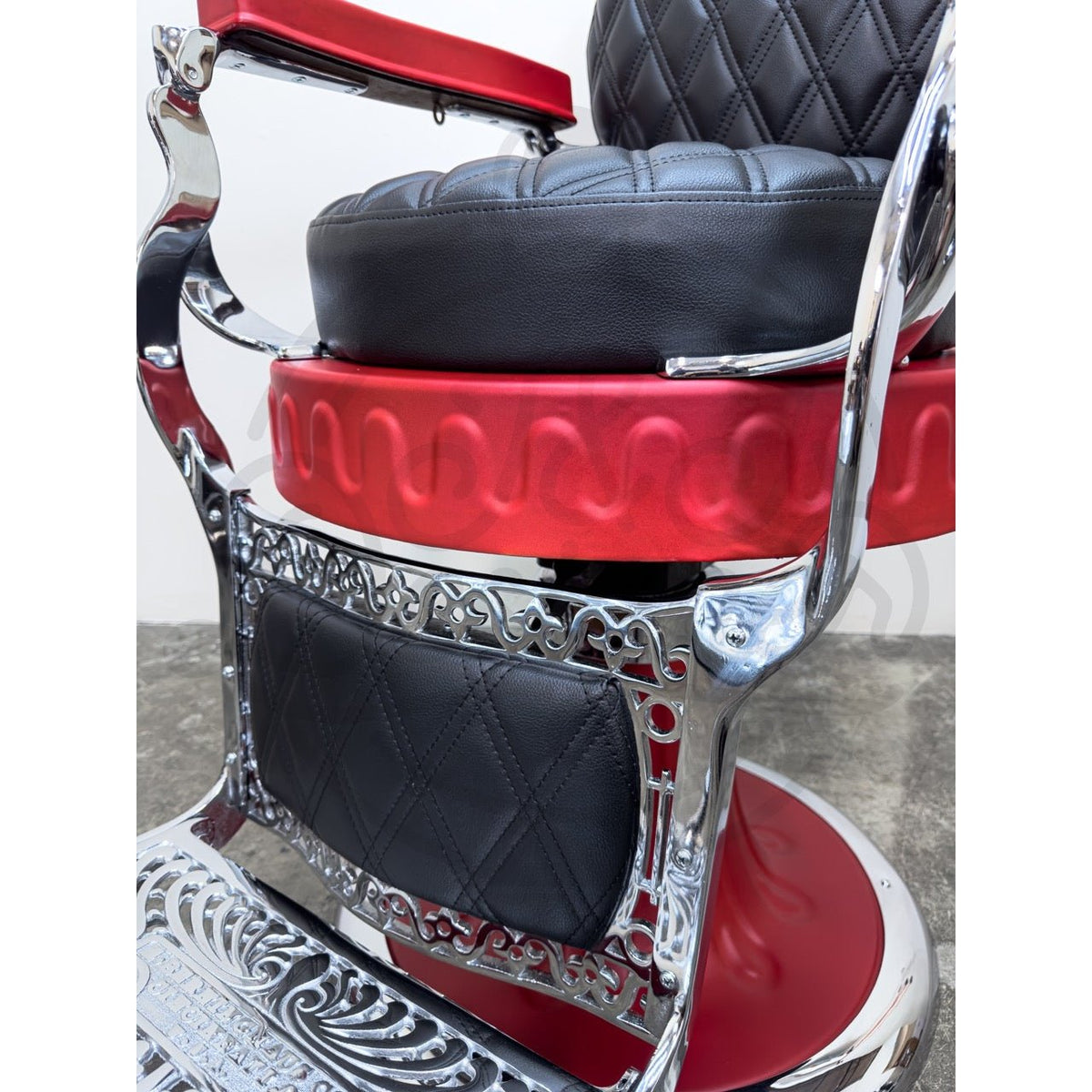 Vintage Round Seat Round Back Hercules - Chrome on Matte Illusion Red