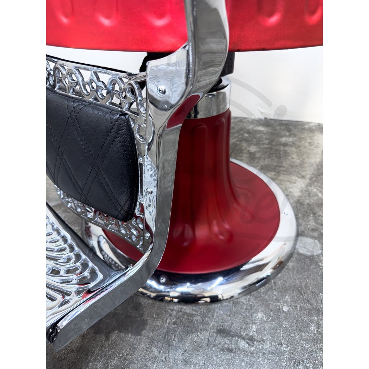 Vintage Round Seat Round Back Hercules - Chrome on Matte Illusion Red