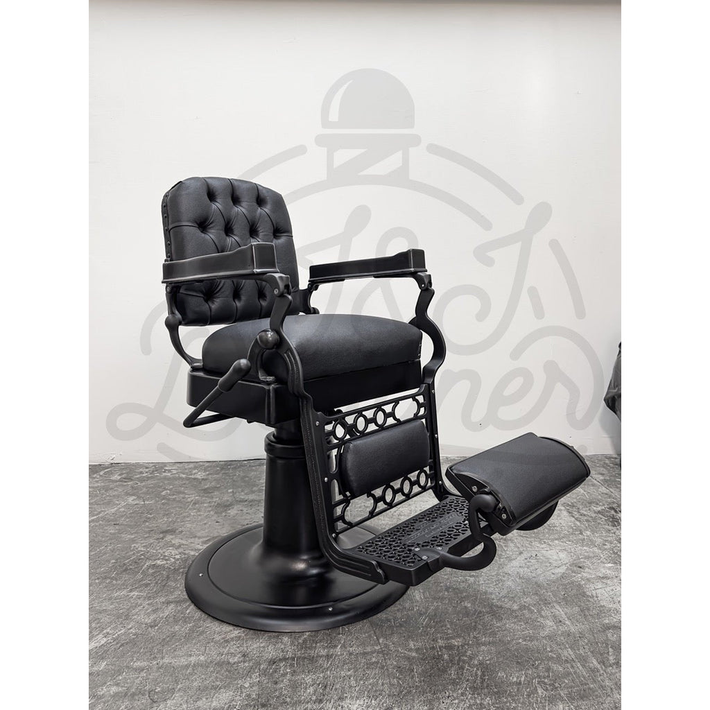 Vintage Berninghaus Hercules Barber Chair - Black on Black