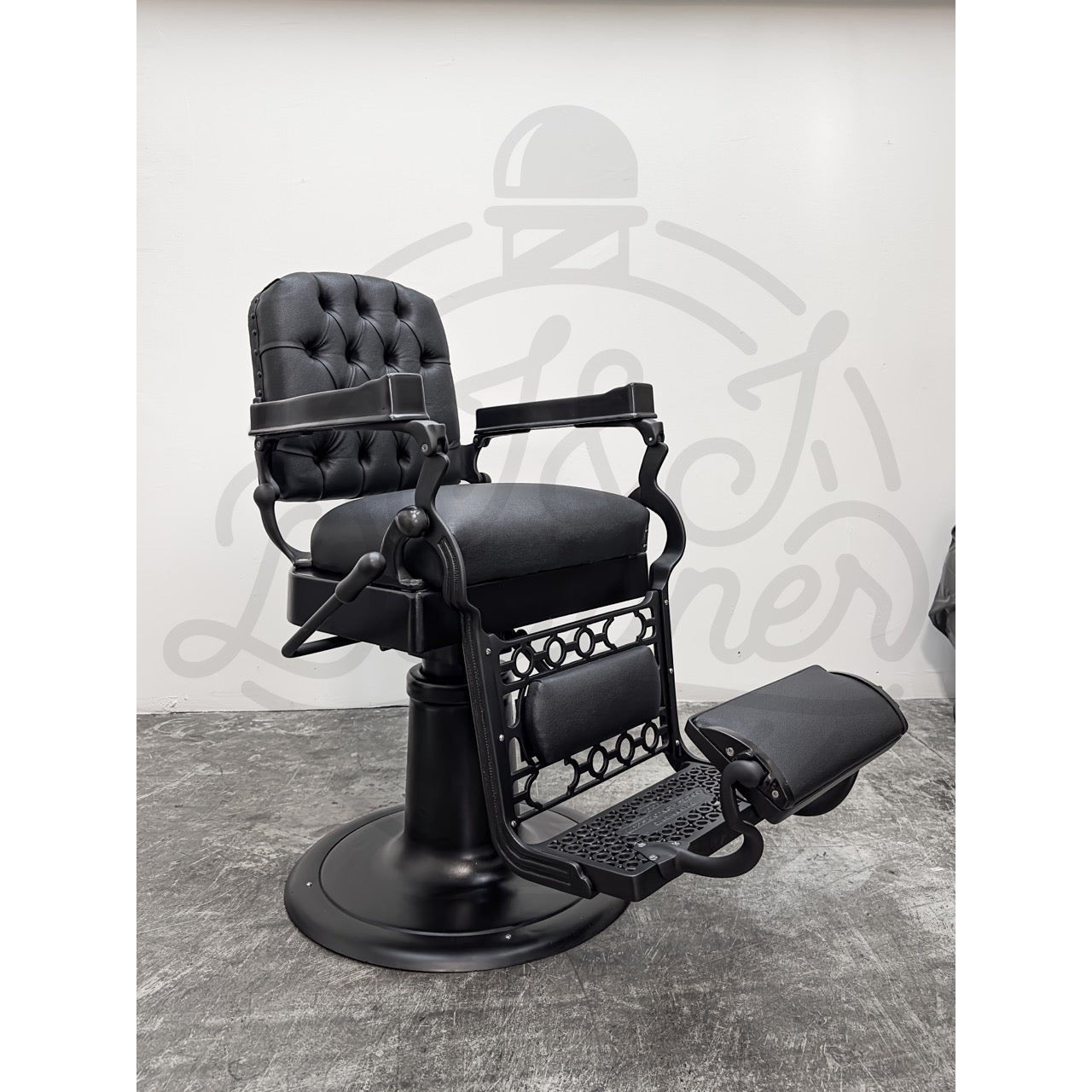 Vintage Berninghaus Hercules Barber Chair - Black on Black