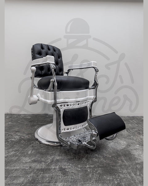 Vintage Koken Barber Chair - Chrome on White