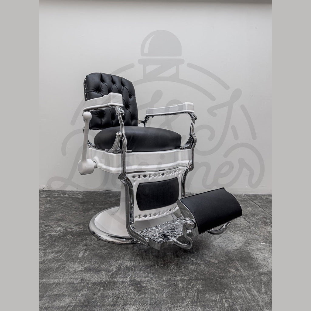 Vintage Koken Barber Chair - Chrome on White