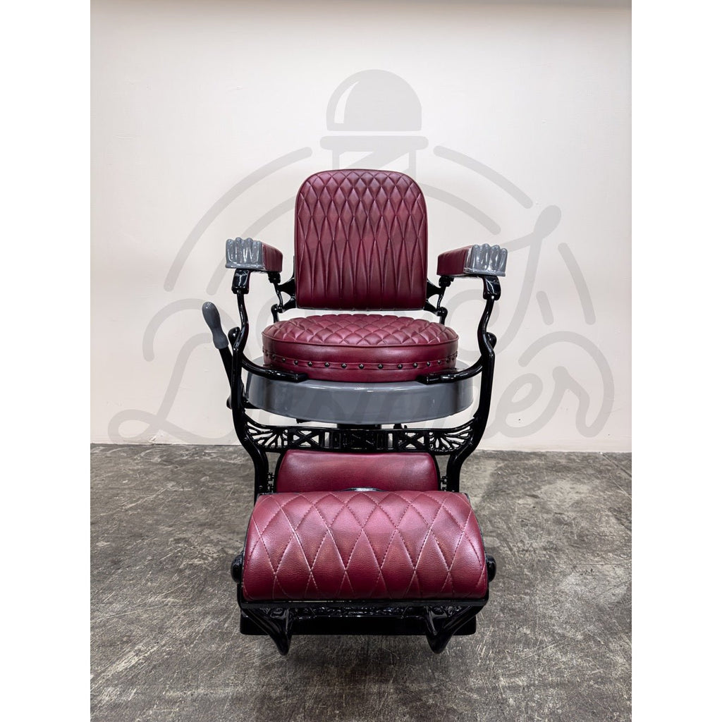 Vintage Koken Barber Chair - Nardo Gray on Black