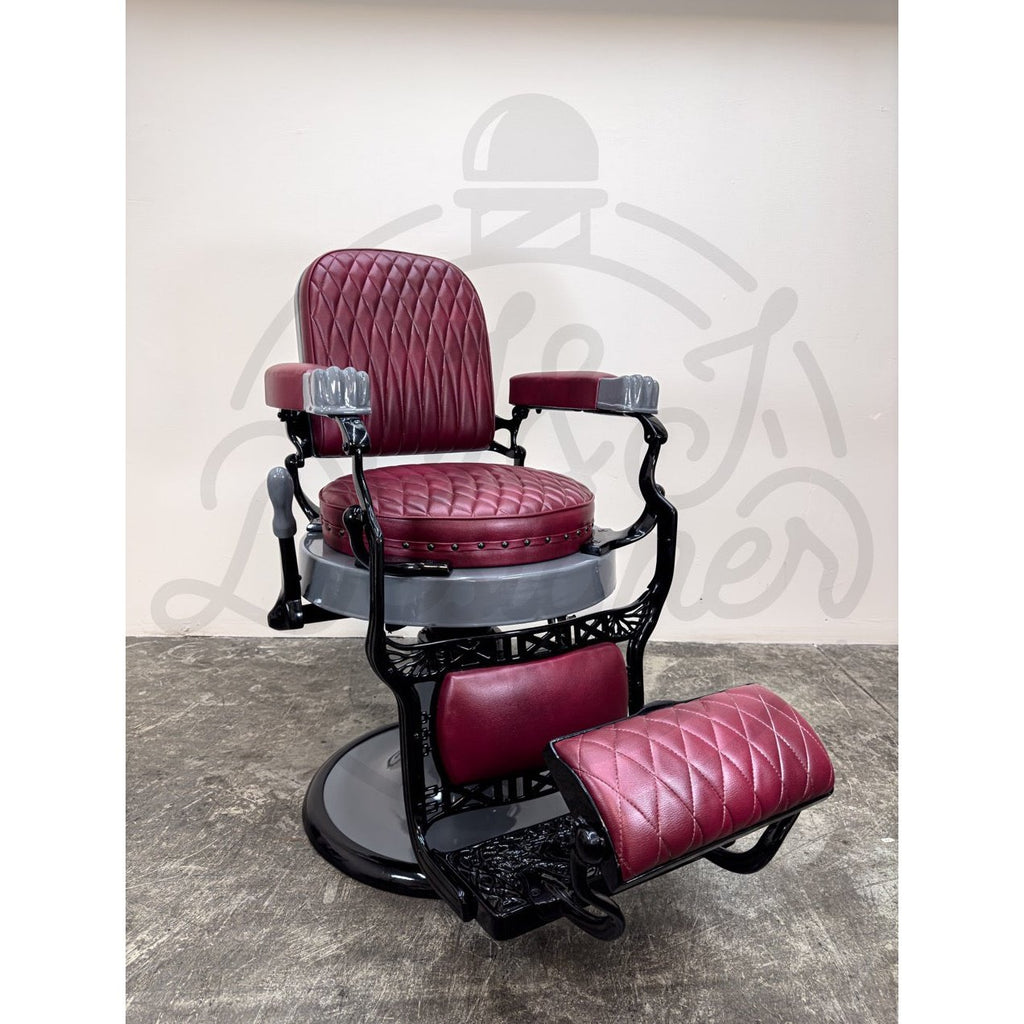 Vintage Koken Barber Chair - Nardo Gray on Black