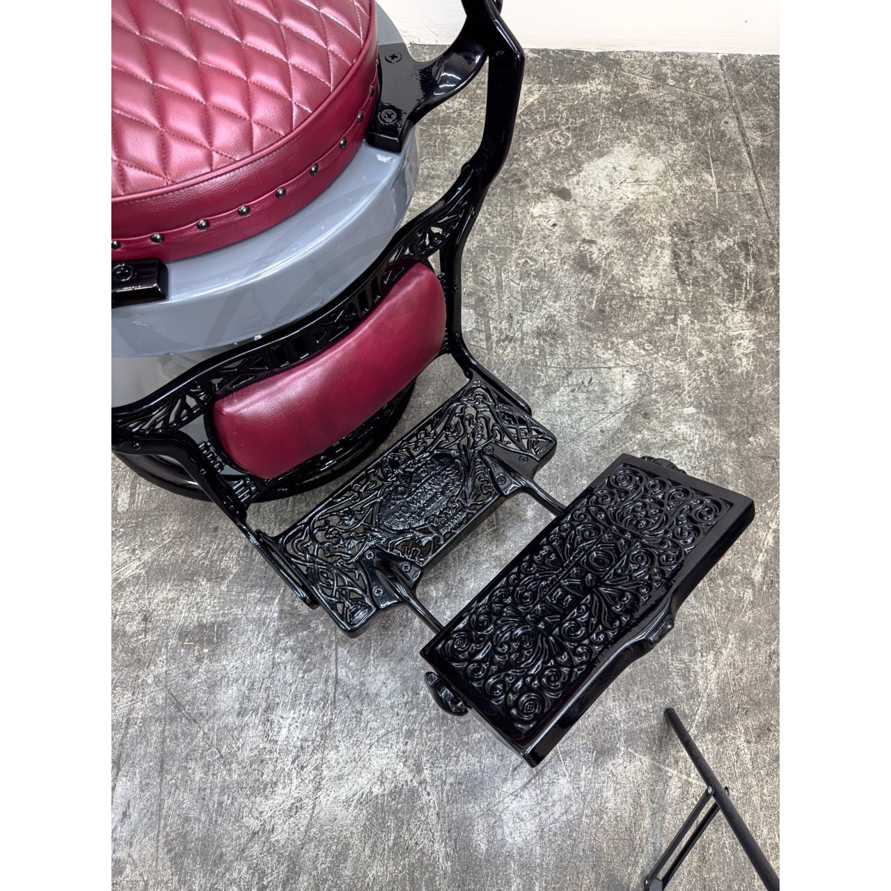 Vintage Koken Barber Chair - Nardo Gray on Black