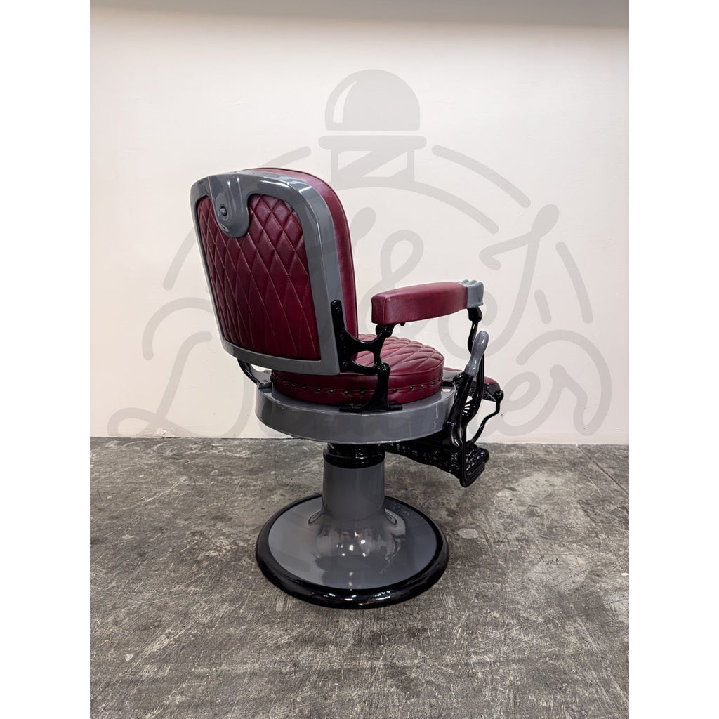 Vintage Koken Barber Chair - Nardo Gray on Black