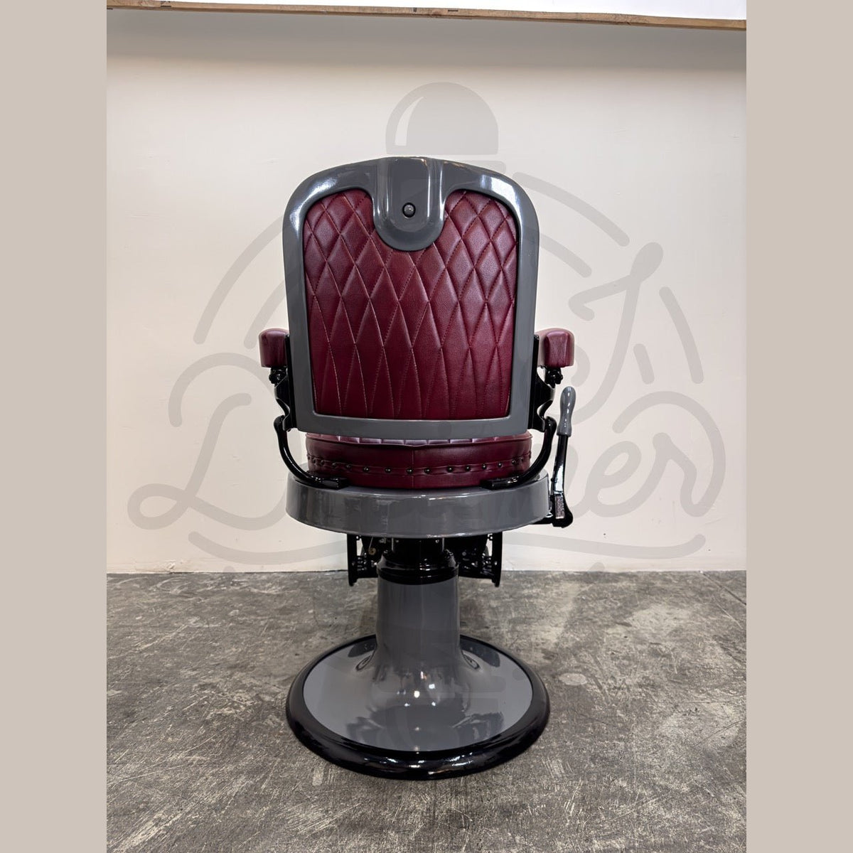 Vintage Koken Barber Chair - Nardo Gray on Black