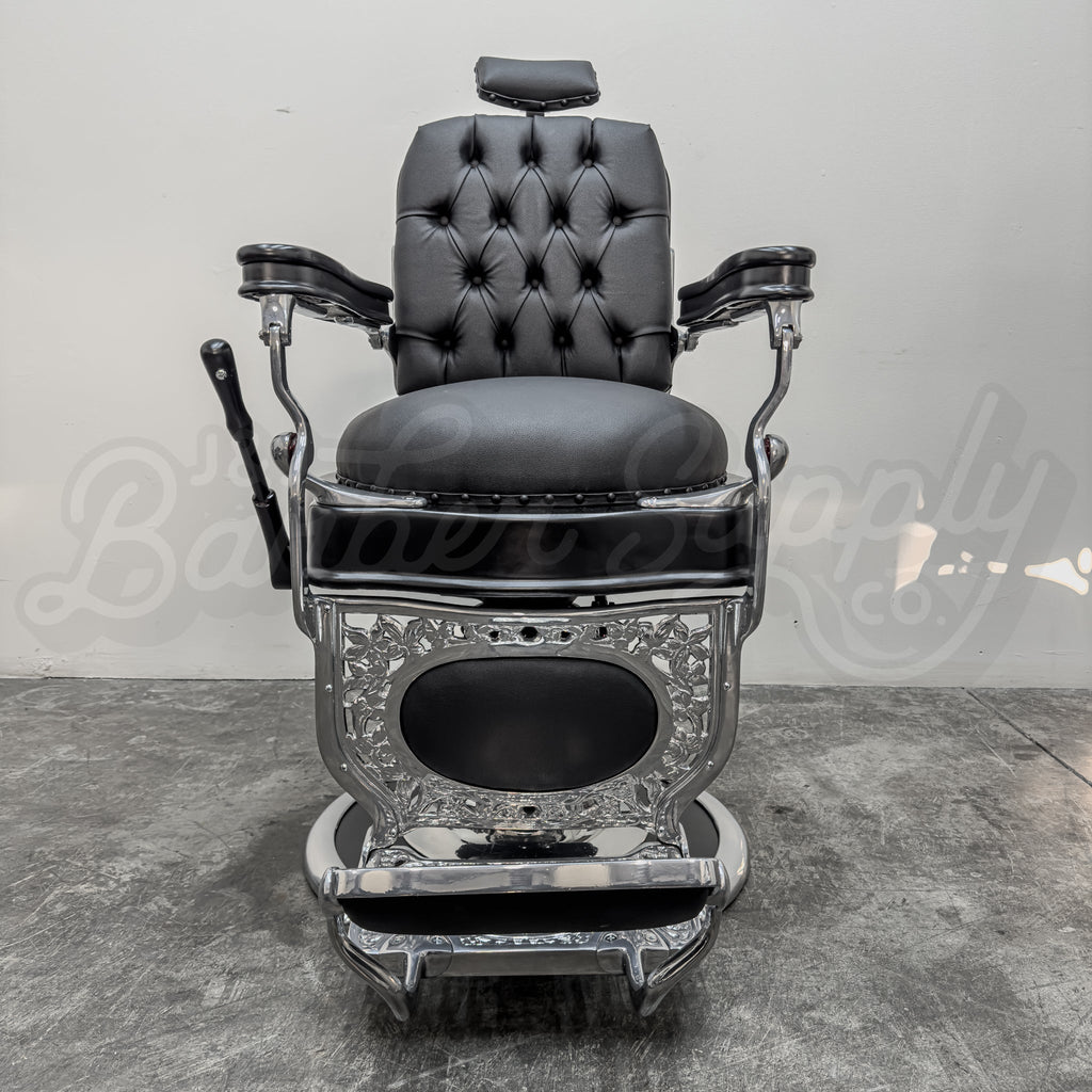 Vintage Theo A Kochs Barber Chair - Super Chrome Paint
