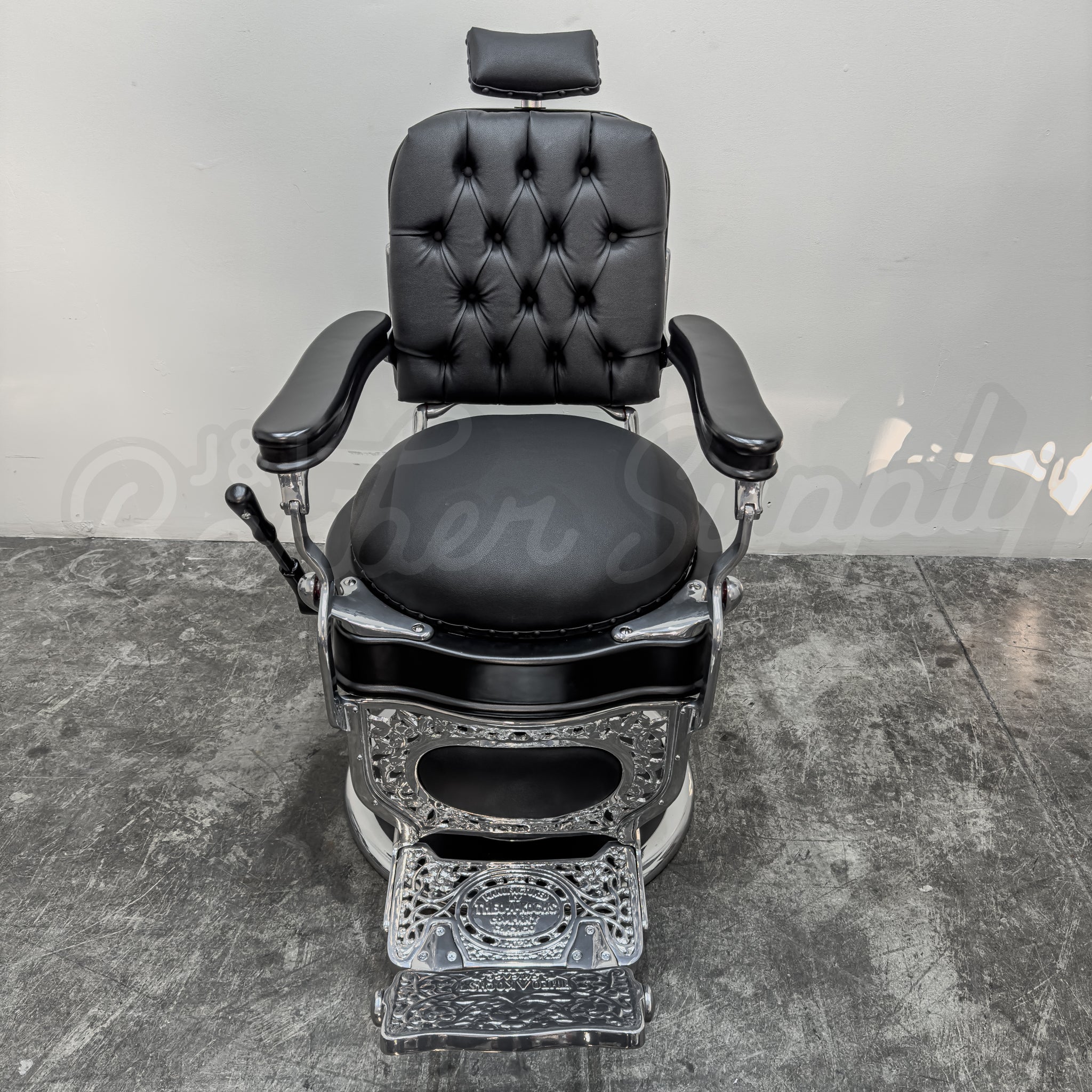 Vintage Theo A Kochs Barber Chair - Super Chrome Paint