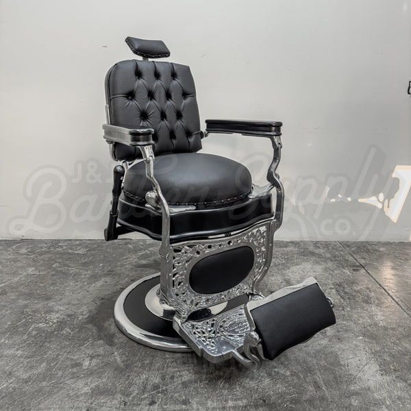 Vintage Theo A Kochs Barber Chair - Super Chrome Paint