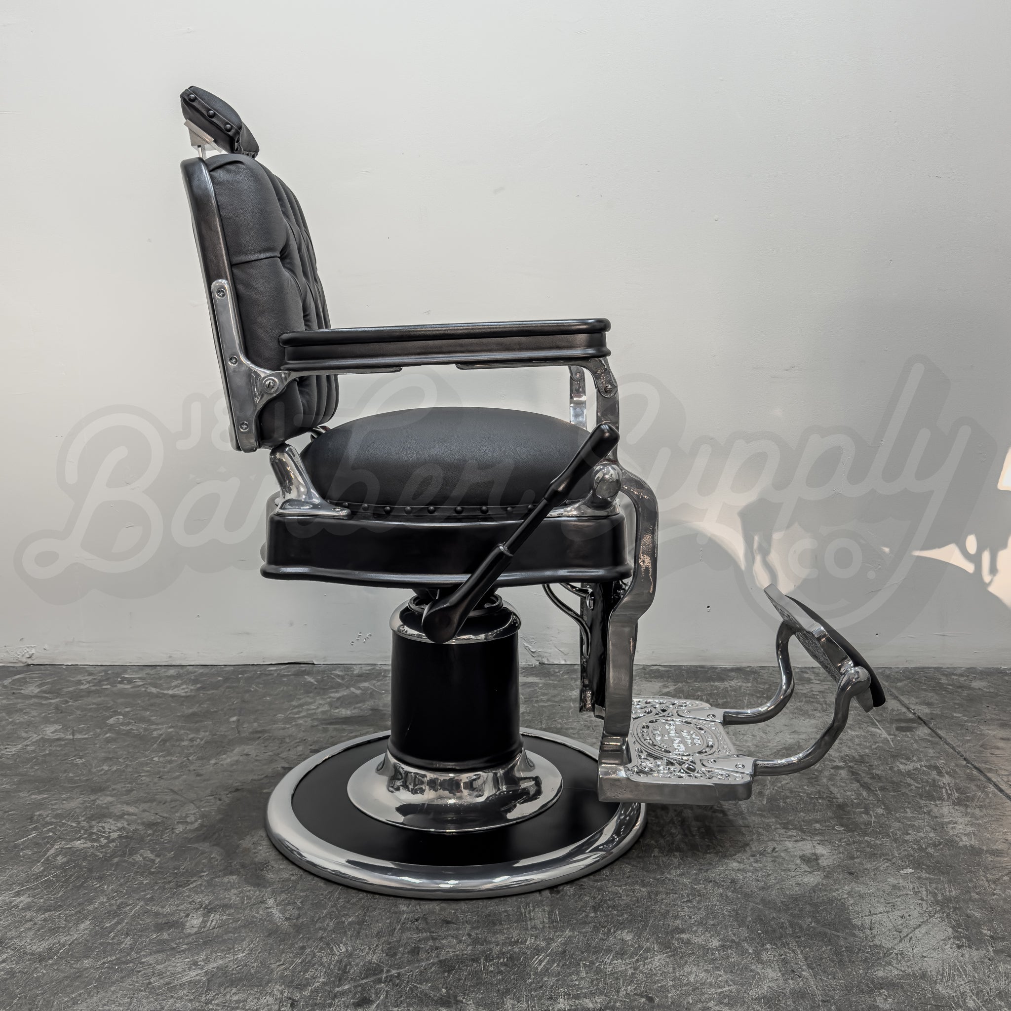 Vintage Theo A Kochs Barber Chair - Super Chrome Paint