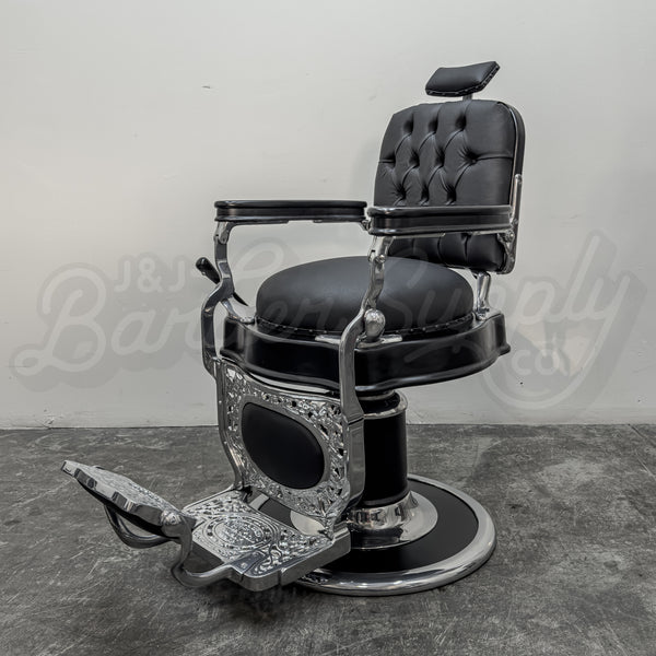 Vintage Theo A Kochs Barber Chair - Super Chrome Paint