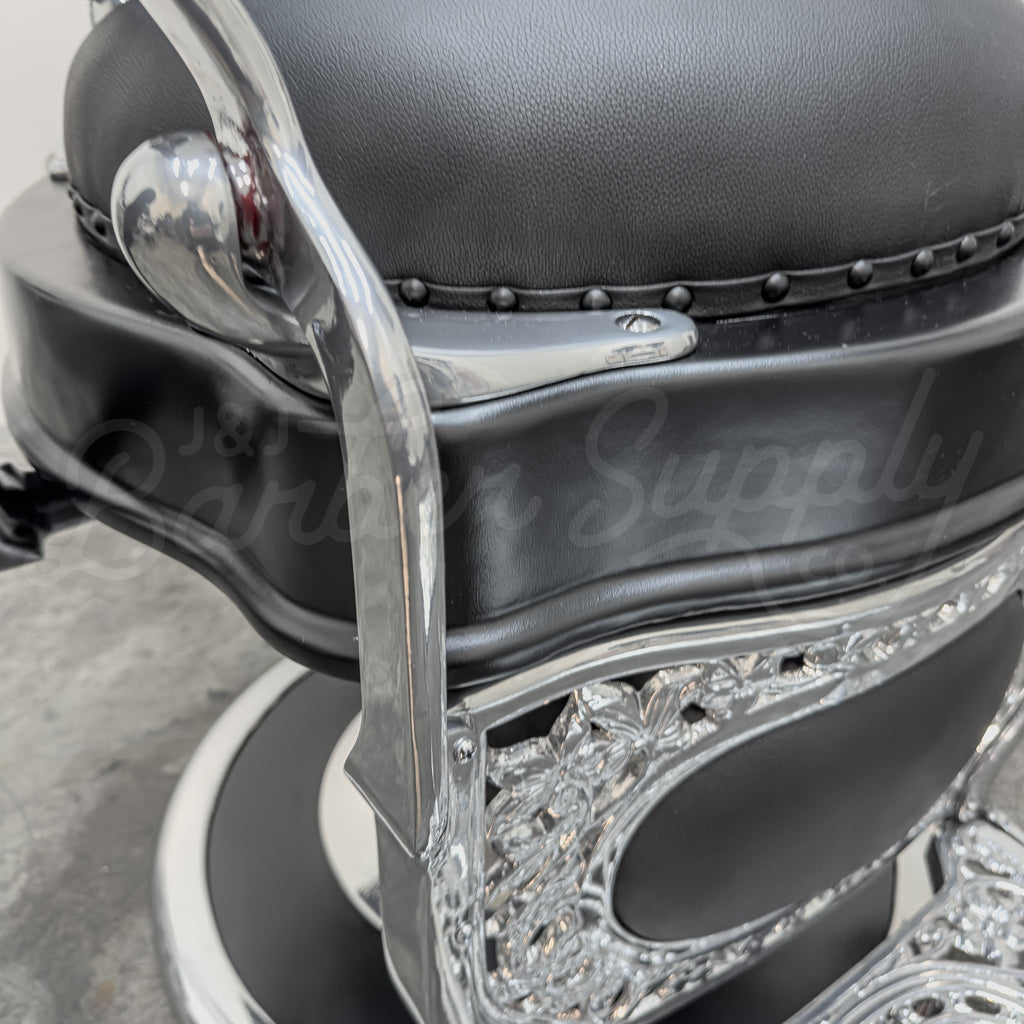 Vintage Theo A Kochs Barber Chair - Super Chrome Paint