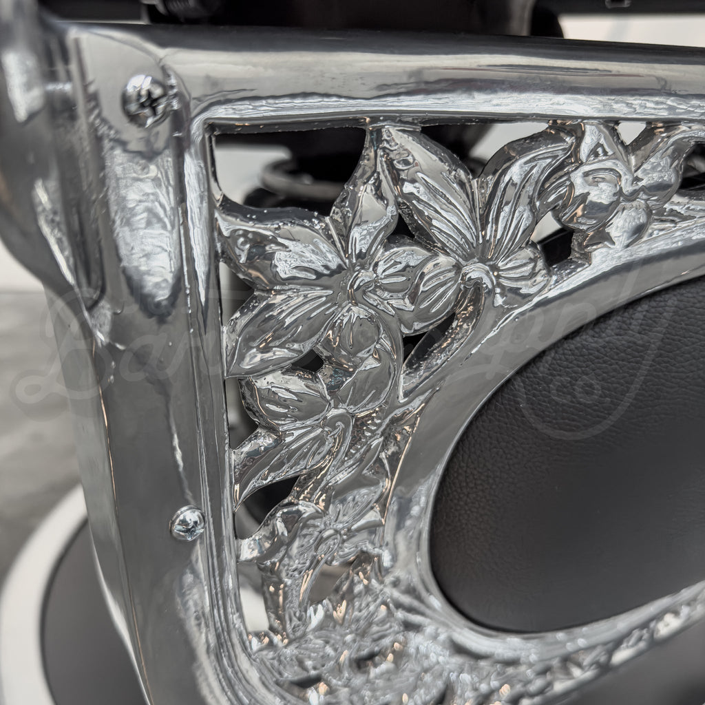 Vintage Theo A Kochs Barber Chair - Super Chrome Paint