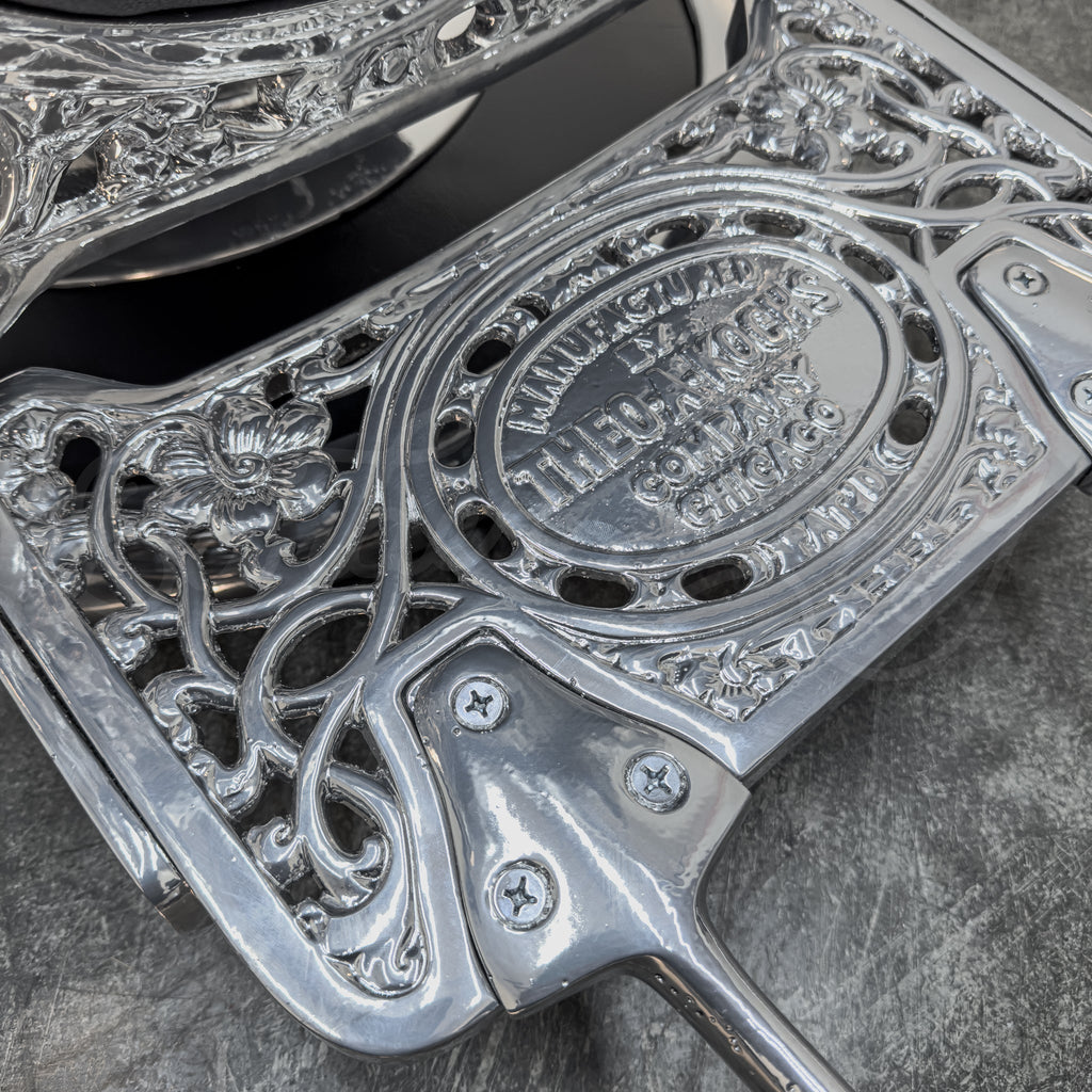 Vintage Theo A Kochs Barber Chair - Super Chrome Paint