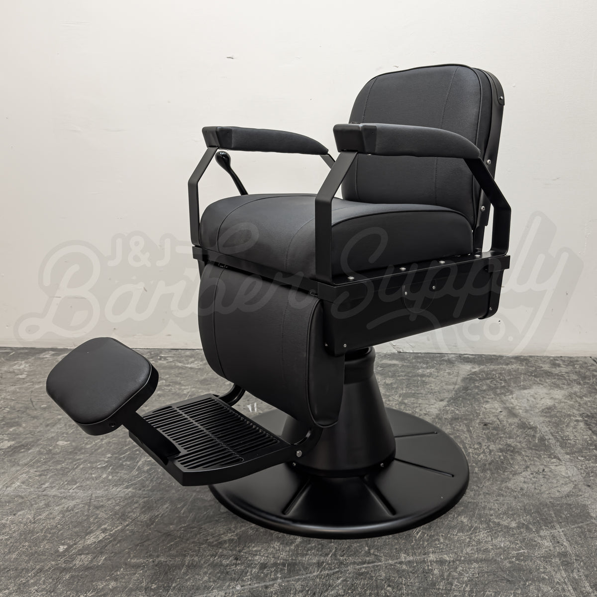 Vintage Koken Narda Barber Chair - Matte Black