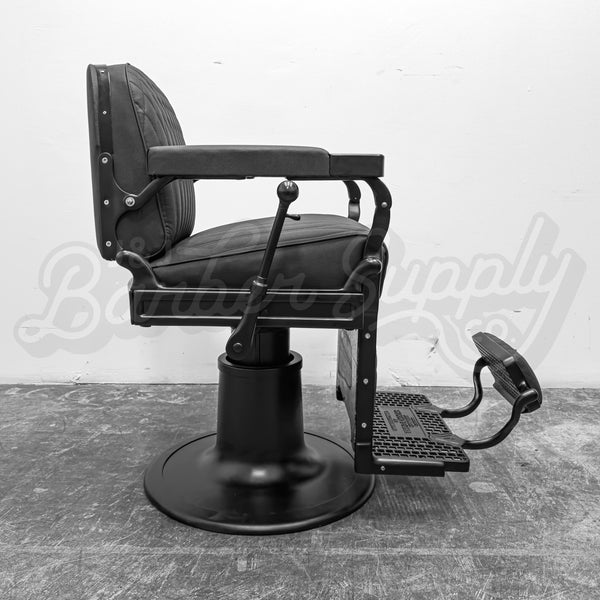 Vintage Theo A Kochs Barber Chair - Matte Black