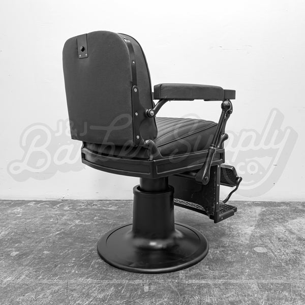 Vintage Theo A Kochs Barber Chair - Matte Black