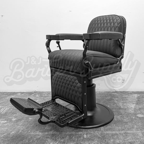 Vintage Theo A Kochs Barber Chair - Matte Black