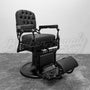 Vintage Koken Barber Chair - Matte Black on Tufted Back