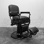 Vintage Koken Barber Chair - Matte Black w/ Classic Upholstery