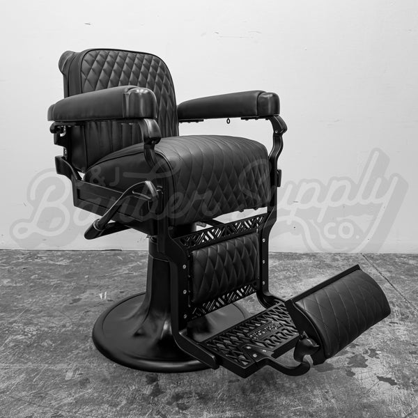 Vintage Belmont Barber Chair - Black on Black