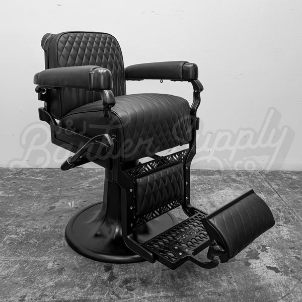 Vintage Belmont Barber Chair - Black on Black