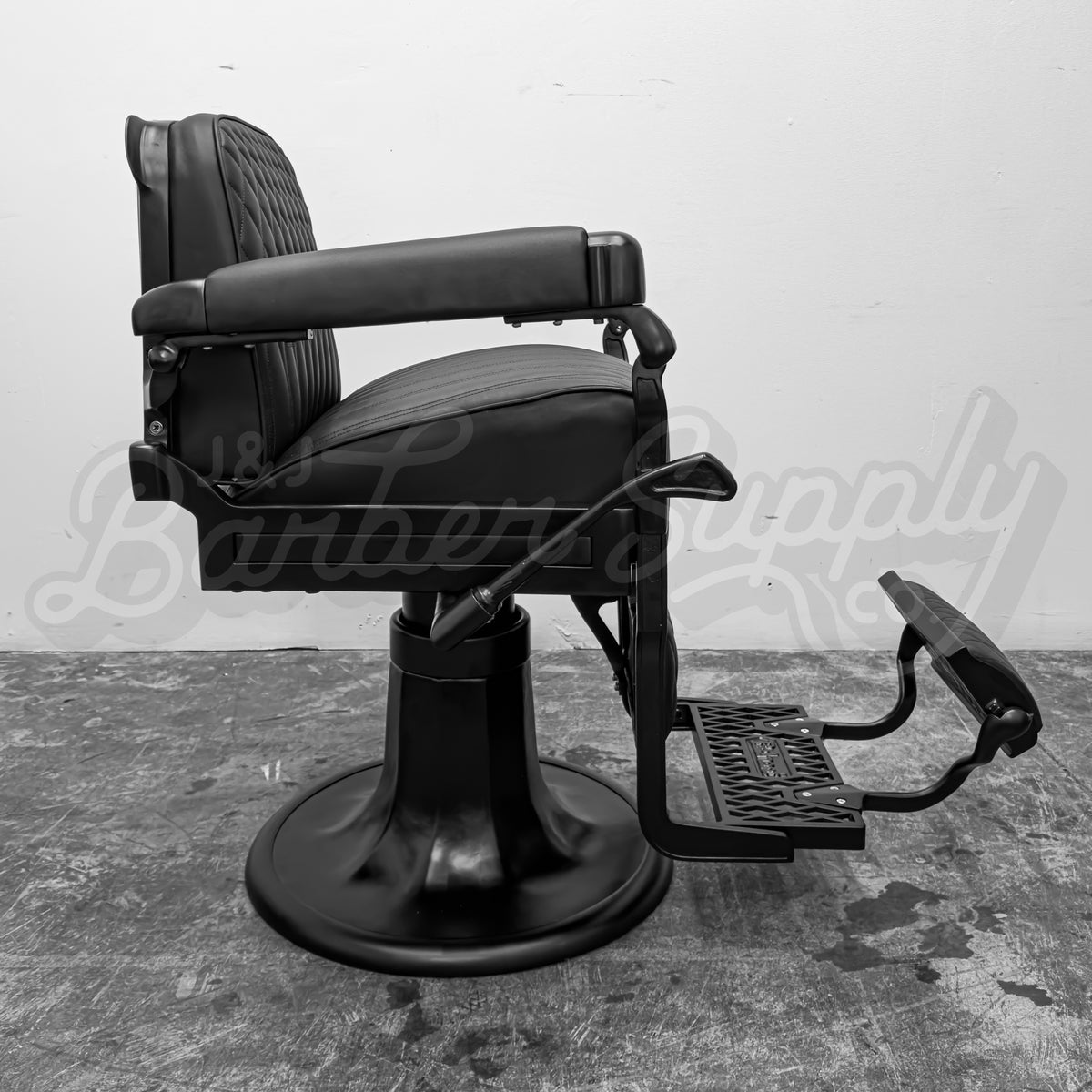 Vintage Belmont Barber Chair - Black on Black