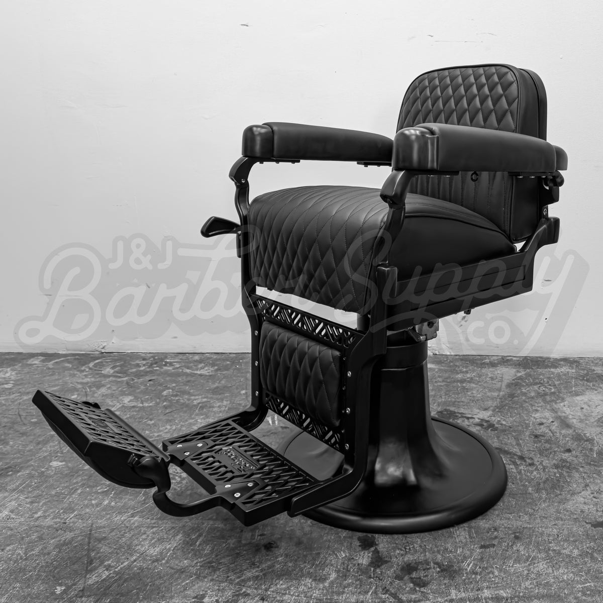 Vintage Belmont Barber Chair - Black on Black