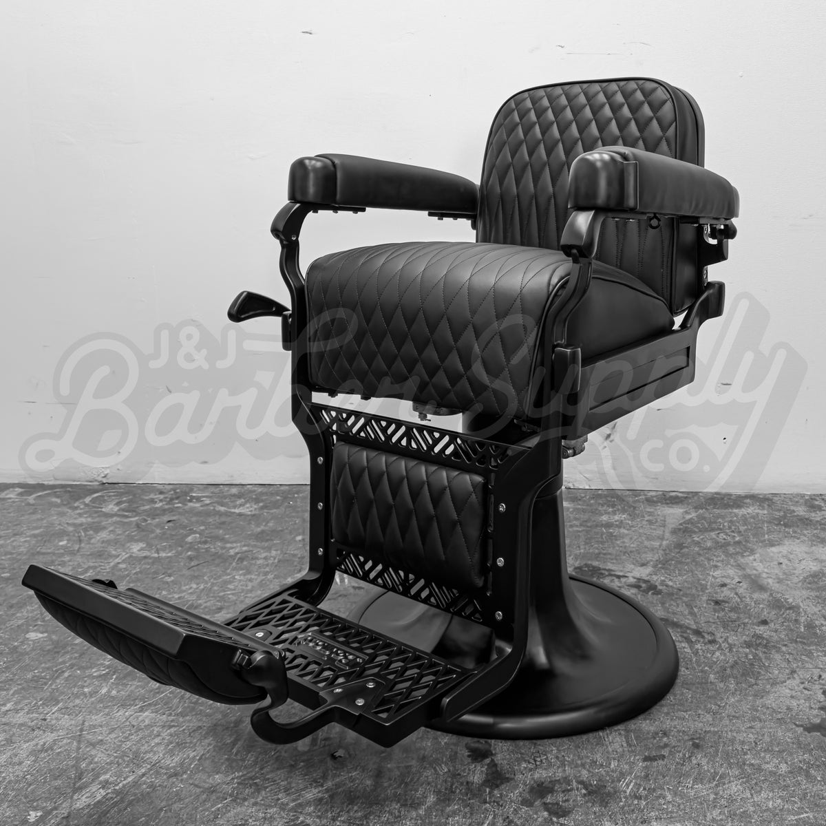 Vintage Belmont Barber Chair - Black on Black