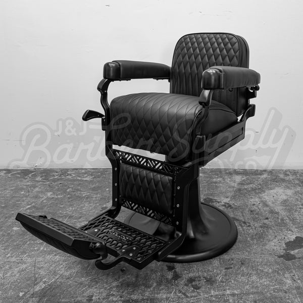 Vintage Belmont Barber Chair - Black on Black