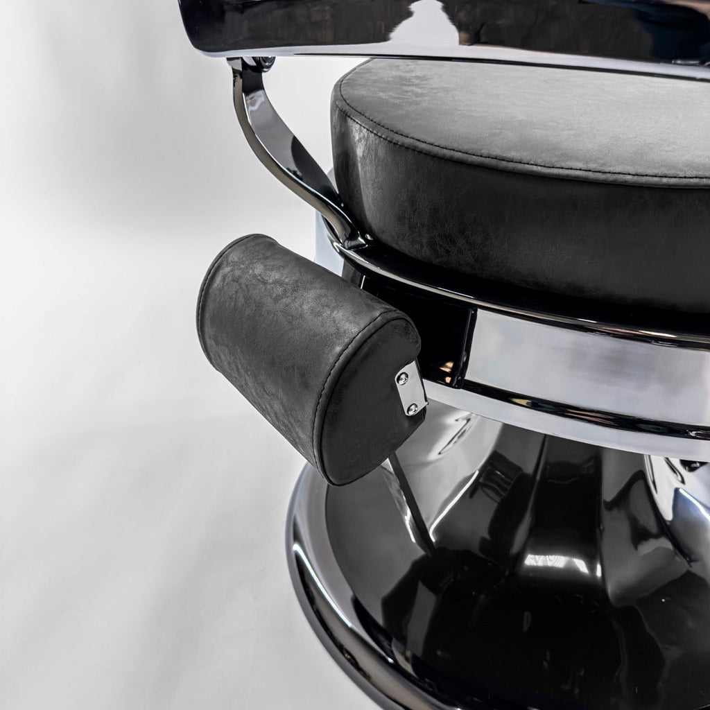 ATLAS 2.0 Black Chrome Vintage Style Barber Chair