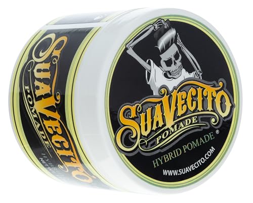 Suavecito Hybrid Pomade For Men - Medium Hold - High Shine - Oil & Water Based Formula - Easy To Wash Out - 4 oz|B0CDNL593F
