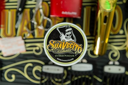 Suavecito Hybrid Pomade For Men - Medium Hold - High Shine - Oil & Water Based Formula - Easy To Wash Out - 4 oz|B0CDNL593F