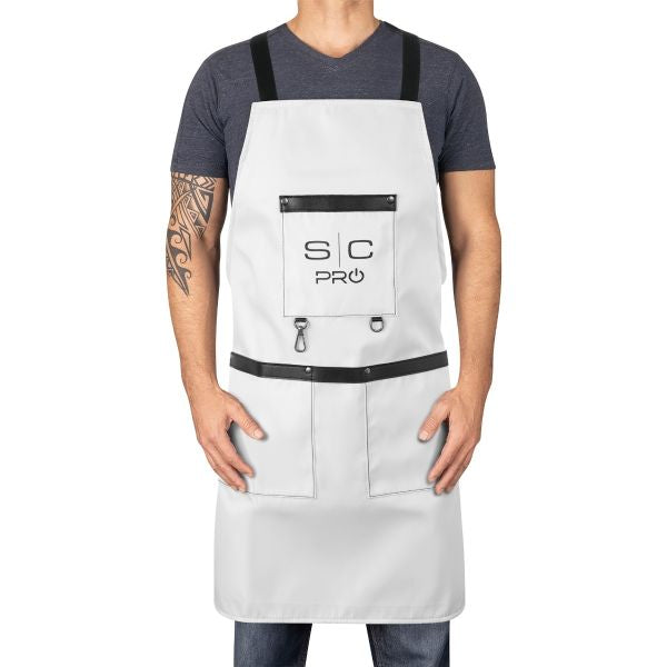 Stylecraft Classic White & Black Barber & Stylist Apron
