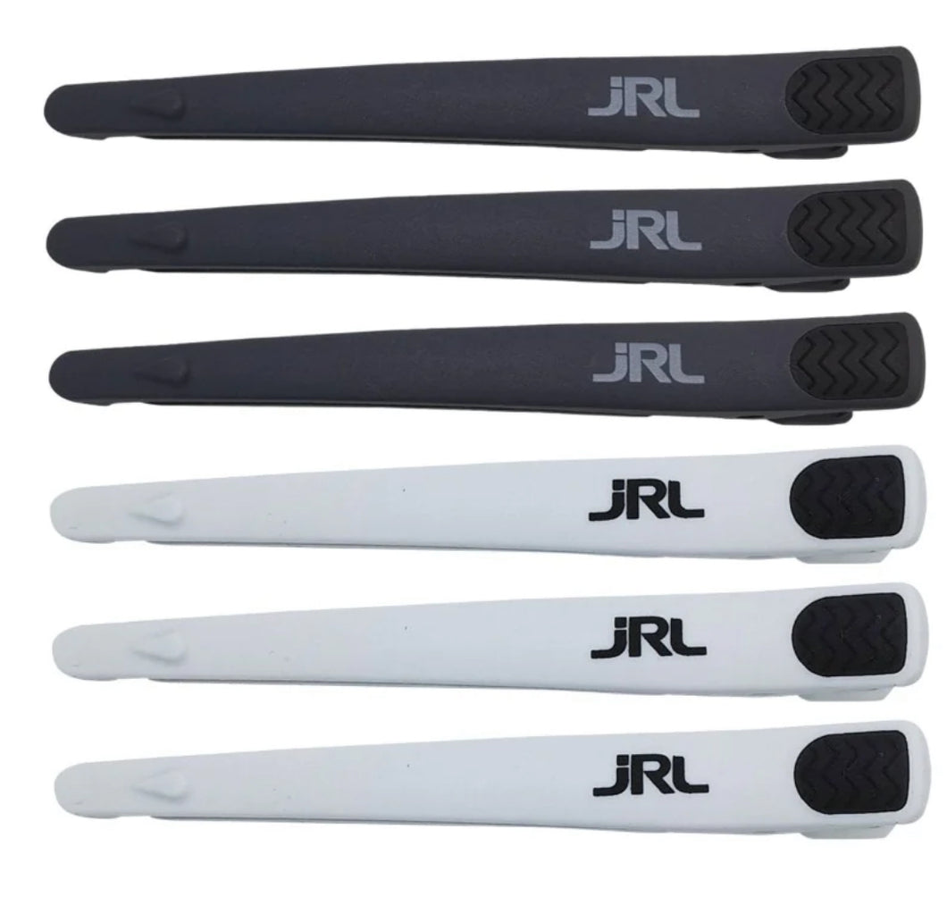 JRL Hair Clips - Gorilla Croc Clips - 6 Pack Grey & White JRL-HC01