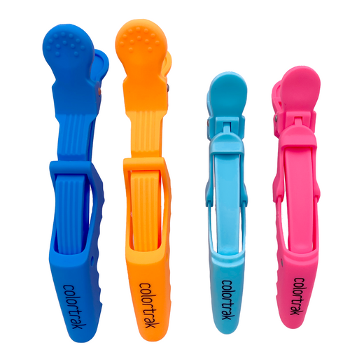 Colortrak Bucket of Clips 12pk 8 reg, 4 jumbo, rubberized