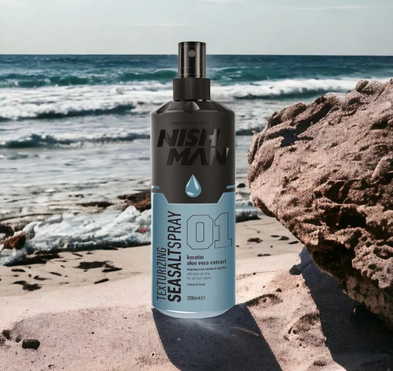 Nishman Texturizing Sea Salt Spray w/ Keratin & Aloe Vera Extract (200ml/6.76oz)