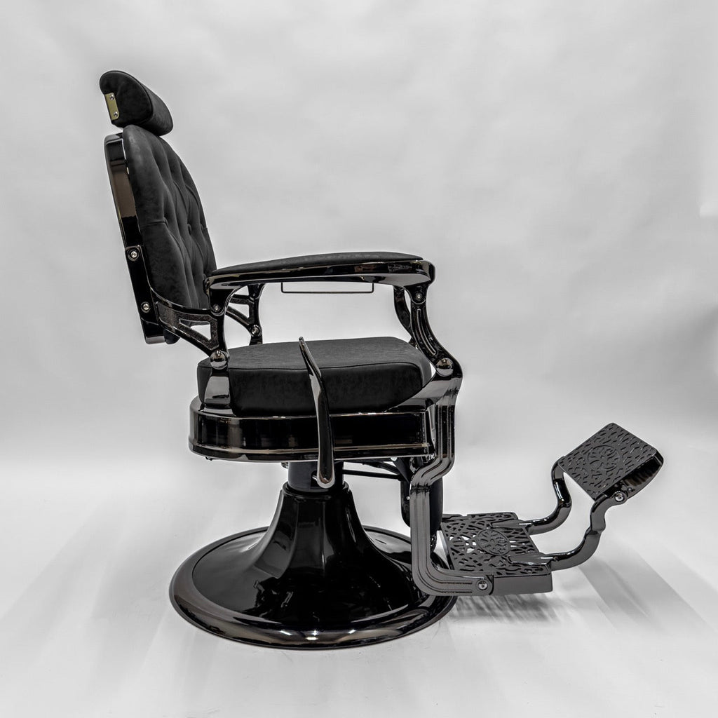 ATLAS 2.0 Black Chrome Vintage Style Barber Chair