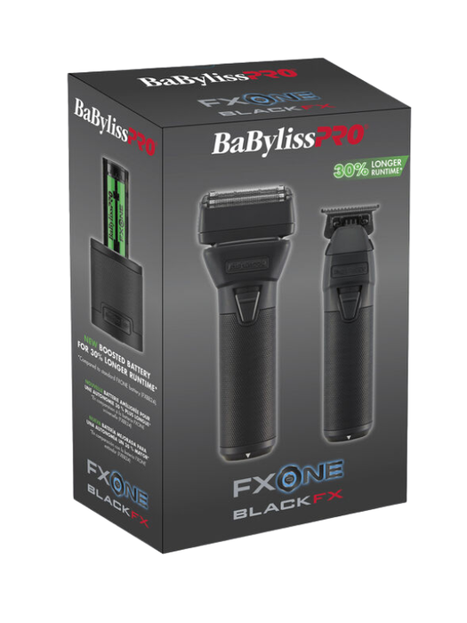 BaBylissPRO FX ONE Black FX packaging with razor illustration on a white background