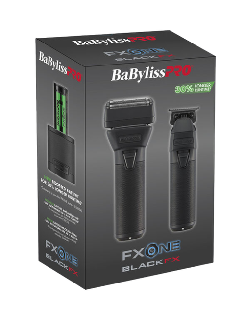 BaBylissPRO FX ONE Black FX packaging with razor illustration on a white background