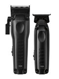 Black hair trimmer set on a white background