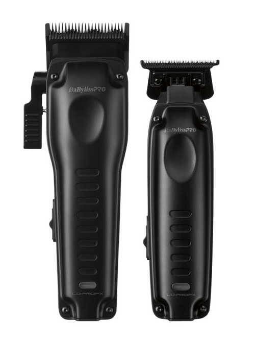 Black hair trimmer set on a white background