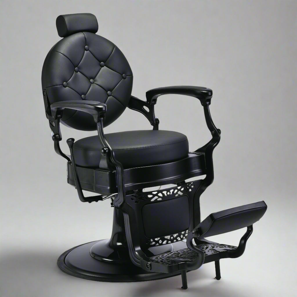 LEGACY Matte Black Vintage Style Barber Chair